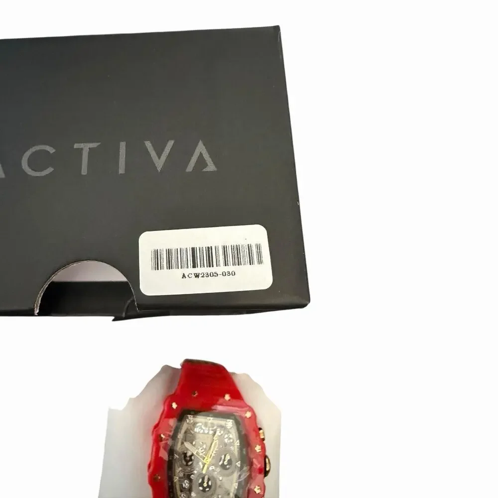 Activa x Invicta Men’s Skeleton Watch ACW2305-019 Red Case Black Dial NIB 50M - Picture 13 of 14